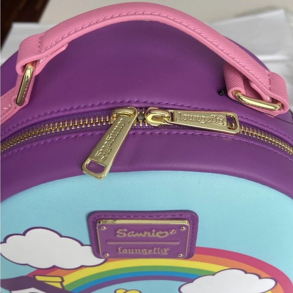 NEW WITH TAGS! Loungefly Sanrio Kuromi And My Melody Rainbow Mini Backpack! main image 7